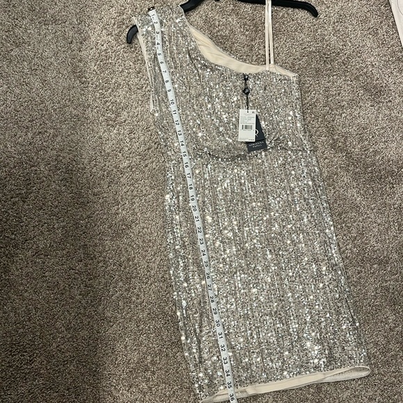 Adrianna Papell One Shoulder Sequin Dress - Picture 5 of 5